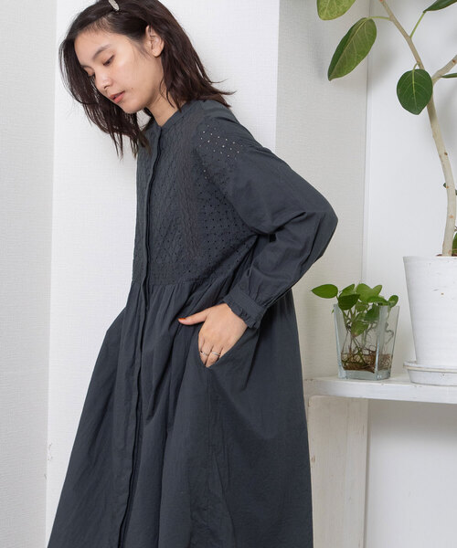 POU DOU DOU（プードゥドゥ）の「＜made in INDIA＞エンブロイダリーヨークワンピース（ワンピース・レディース・キナリ/ラベンダー/ダークグレー・M）」の11枚目の写真