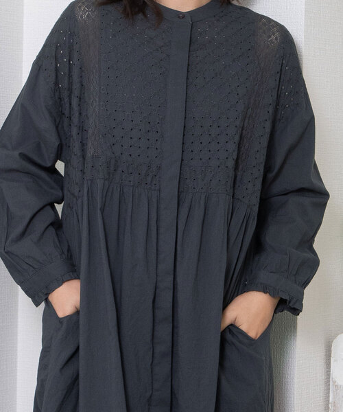 POU DOU DOU（プードゥドゥ）の「＜made in INDIA＞エンブロイダリーヨークワンピース（ワンピース・レディース・キナリ/ラベンダー/ダークグレー・M）」の12枚目の写真