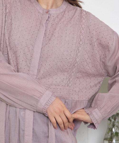 POU DOU DOU（プードゥドゥ）の「＜made in INDIA＞エンブロイダリーヨークワンピース（ワンピース・レディース・キナリ/ラベンダー/ダークグレー・M）」の19枚目の写真