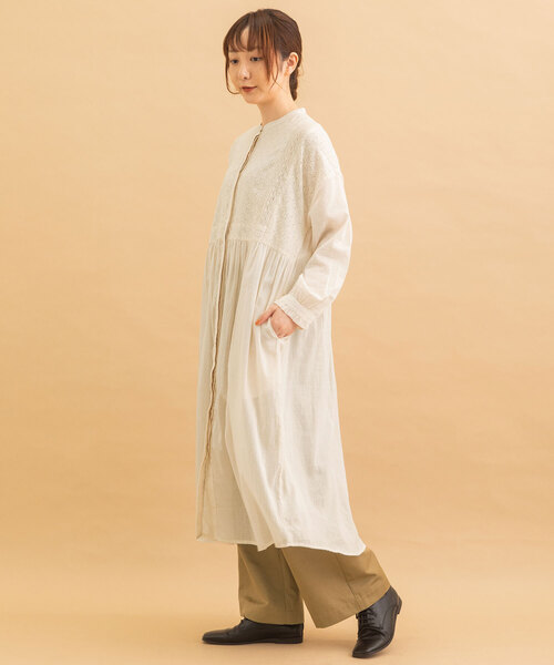 POU DOU DOU（プードゥドゥ）の「＜made in INDIA＞エンブロイダリーヨークワンピース（ワンピース・レディース・キナリ/ラベンダー/ダークグレー・M）」の22枚目の写真