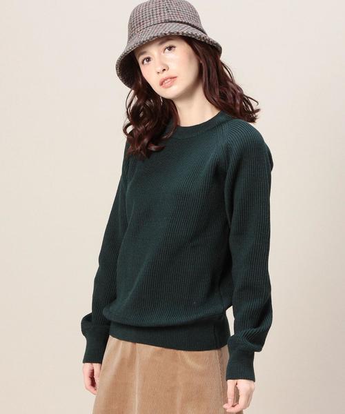 BEAUTY&YOUTH UNITED ARROWS(ビューティーアンドユースユナイテッドアローズ)の「BY VINCENT ET MIREILLE 畦クルーネックニットプルオーバー(ニット/セーター・レディース・ホワイト/オリーブ/ネイビー・38)」の1枚目の写真