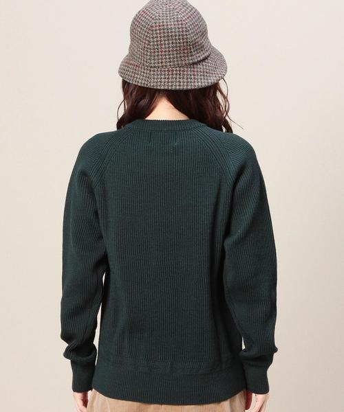 BEAUTY&YOUTH UNITED ARROWS(ビューティーアンドユースユナイテッドアローズ)の「BY VINCENT ET MIREILLE 畦クルーネックニットプルオーバー(ニット/セーター・レディース・ホワイト/オリーブ/ネイビー・38)」の4枚目の写真