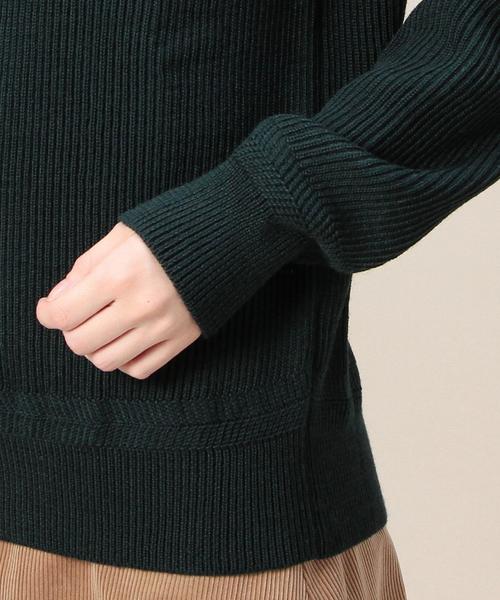 BEAUTY&YOUTH UNITED ARROWS(ビューティーアンドユースユナイテッドアローズ)の「BY VINCENT ET MIREILLE 畦クルーネックニットプルオーバー(ニット/セーター・レディース・ホワイト/オリーブ/ネイビー・38)」の12枚目の写真