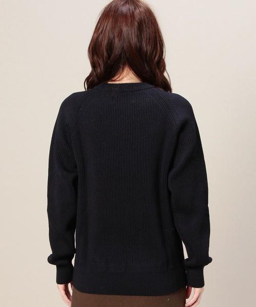 BEAUTY&YOUTH UNITED ARROWS(ビューティーアンドユースユナイテッドアローズ)の「BY VINCENT ET MIREILLE 畦クルーネックニットプルオーバー(ニット/セーター・レディース・ホワイト/オリーブ/ネイビー・38)」の15枚目の写真