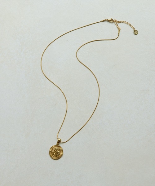 《金属アレルギー対応/ステンレス》スネークチェーン×コインネックレス（ネックレス）｜ear PAPILLONNER（イアパピヨネ）