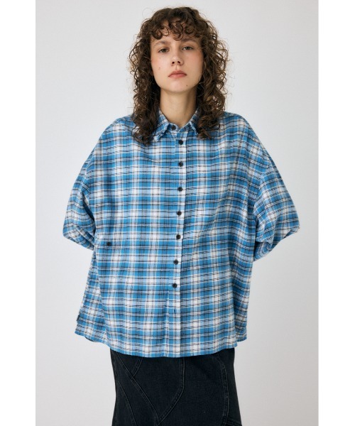 moussy - muu様★MOUSSY◎FAUX PEARL TARTAN LONG シャツ MOUSSY（マウジー）の「FAUX PEARL TARTAN LONG SHIRT（シャツ