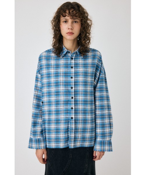 moussy - muu様★MOUSSY◎FAUX PEARL TARTAN LONG シャツ MOUSSY（マウジー）の「FAUX PEARL TARTAN LONG SHIRT（シャツ