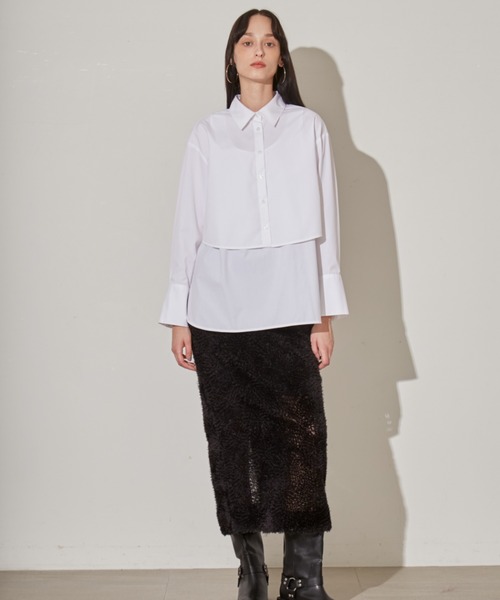 styling/（スタイリング）の「エンブロイダリータイトスカート（スカート・レディース・アイボリー/ブラック・0/1）」の2枚目の写真