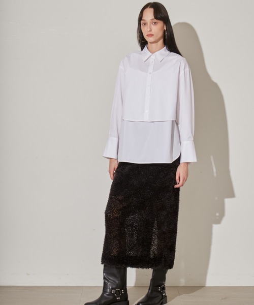 styling/（スタイリング）の「エンブロイダリータイトスカート（スカート・レディース・アイボリー/ブラック・0/1）」の5枚目の写真