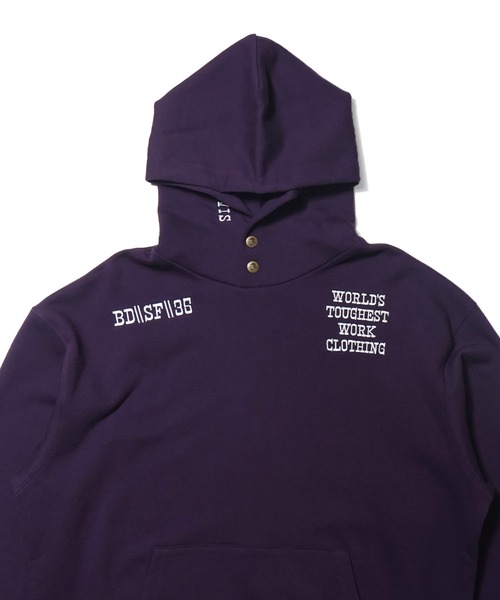 BEN DAVIS（ベンデイビス）の「《BEN DAVIS PROJECT LINE》PRINT SWEAT HOODIE（パーカー・メンズ・ヘザーグレー/パープル/ブラック・MEDIUM/LARGE/X-LARGE）」の9枚目の写真