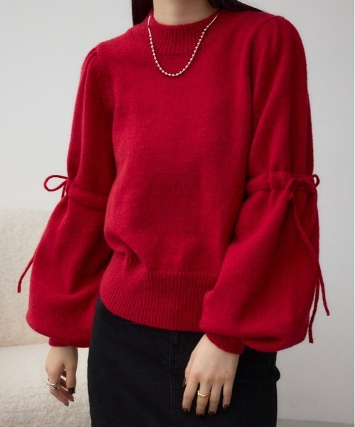 セール】袖リボンデザインニット（ニット/セーター）｜AZUL BY MOUSSY