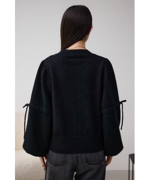 AZUL by moussy(アズールバイマウジー)の「袖リボンデザインニット(ニット/セーター・レディース・グレー系その他4/アイボリー/ブラック/レッド・FREE)」の10枚目の写真