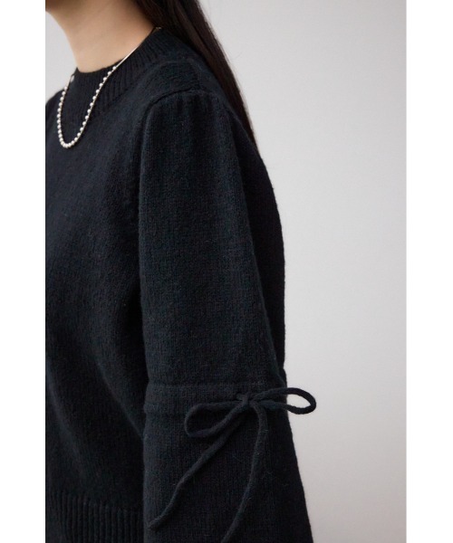 AZUL by moussy(アズールバイマウジー)の「袖リボンデザインニット(ニット/セーター・レディース・グレー系その他4/アイボリー/ブラック/レッド・FREE)」の12枚目の写真