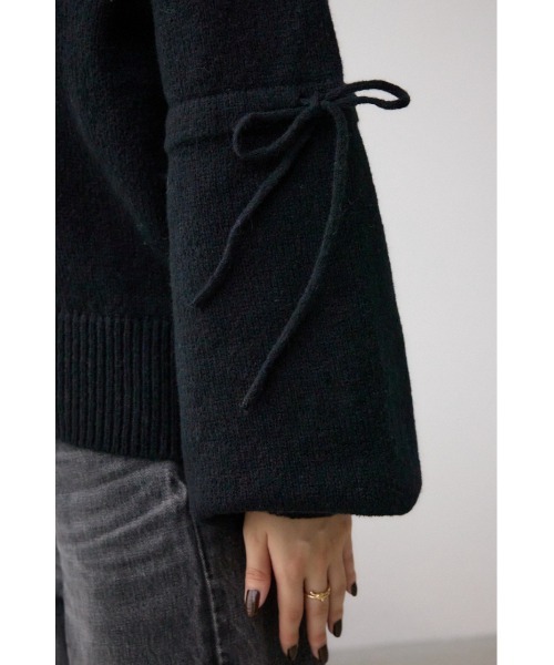 AZUL by moussy(アズールバイマウジー)の「袖リボンデザインニット(ニット/セーター・レディース・グレー系その他4/アイボリー/ブラック/レッド・FREE)」の13枚目の写真
