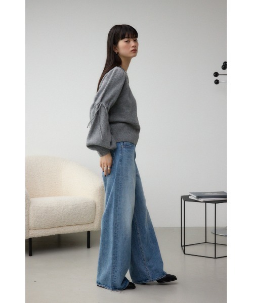AZUL by moussy(アズールバイマウジー)の「袖リボンデザインニット(ニット/セーター・レディース・グレー系その他4/アイボリー/ブラック/レッド・FREE)」の19枚目の写真