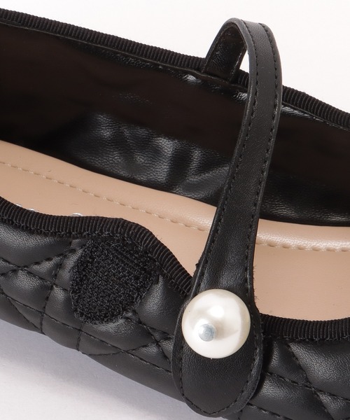 repetto キルティング　バレエ　パンプス セール】パールモチーフ付き キルティング フラット バレエ