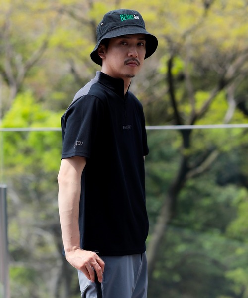 セール】【UVカット/吸水速乾】ORANGE LABEL / 切り替え ハーフジップ