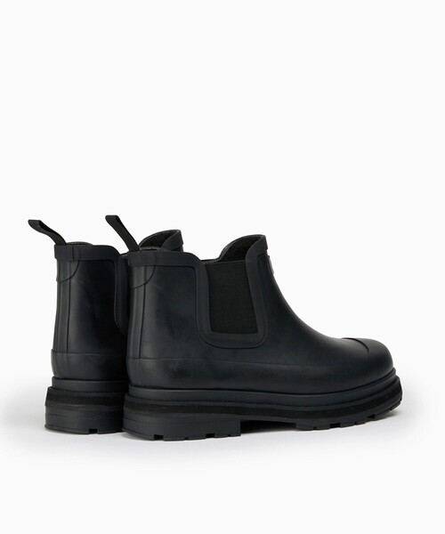 セール】防水 厚底 ソフトレイン ファー サイドゴアラバーブーツ