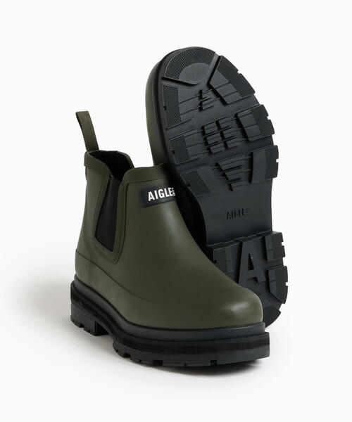 AIGLE(エーグル)の「防水 厚底 ソフトレイン ファー サイドゴアラバーブーツ / ウィンターブーツ(レインシューズ・レディース・ブラック/モスグリーン・36/37/38/39/40/41)」の22枚目の写真