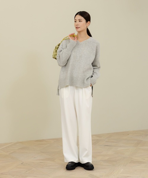 Elura(エルーラ)の「カシミヤ混Vネックニット/140834(ニット/セーター・レディース・ライトグレー/ライトピンク/ライトベージュ・LARGE/MEDIUM)」の5枚目の写真