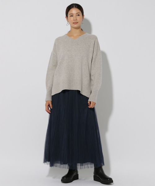 Elura(エルーラ)の「カシミヤ混Vネックニット/140834(ニット/セーター・レディース・ライトグレー/ライトピンク/ライトベージュ・LARGE/MEDIUM)」の7枚目の写真