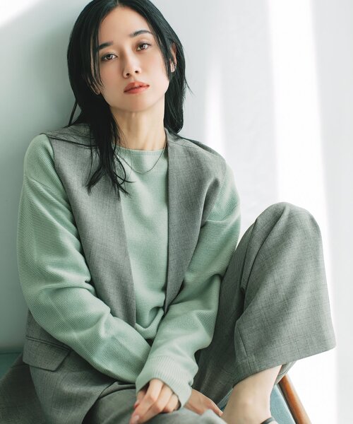 THE SHOP TK （ザ ショップ ティーケー ）の「【毛玉になりにくい/蓄熱性】春色_美人ガーターニット/洗える/体形カバー（ニット/セーター・レディース・スミクロ/グリーン系/イエロー系その他/ベビーピンク/オフホワイト/ナチュラル・12/13/11/14）」の4枚目の写真