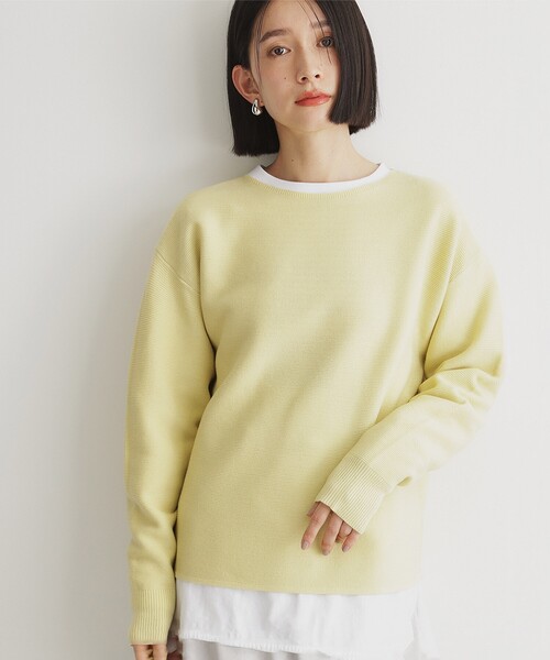 THE SHOP TK （ザ ショップ ティーケー ）の「【毛玉になりにくい/蓄熱性】春色_美人ガーターニット/洗える/体形カバー（ニット/セーター・レディース・スミクロ/グリーン系/イエロー系その他/ベビーピンク/オフホワイト/ナチュラル・12/13/11/14）」の5枚目の写真