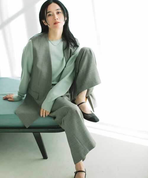 THE SHOP TK （ザ ショップ ティーケー ）の「【毛玉になりにくい/蓄熱性】春色_美人ガーターニット/洗える/体形カバー（ニット/セーター・レディース・スミクロ/グリーン系/イエロー系その他/ベビーピンク/オフホワイト/ナチュラル・12/13/11/14）」の12枚目の写真