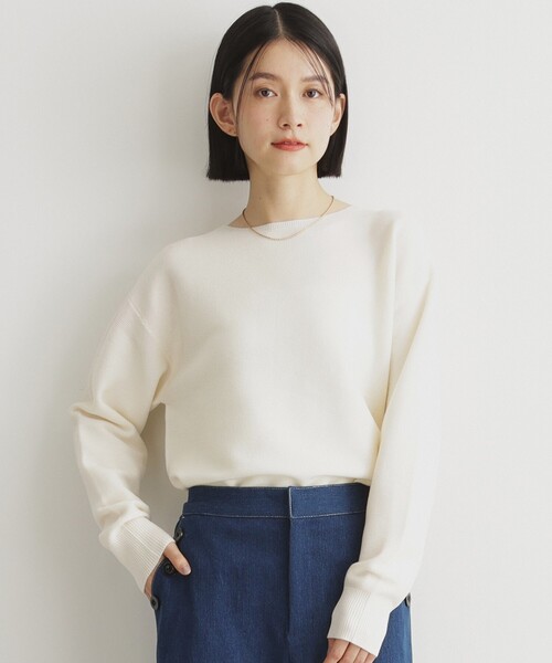 THE SHOP TK （ザ ショップ ティーケー ）の「【毛玉になりにくい/蓄熱性】春色_美人ガーターニット/洗える/体形カバー（ニット/セーター・レディース・スミクロ/グリーン系/イエロー系その他/ベビーピンク/オフホワイト/ナチュラル・12/13/11/14）」の14枚目の写真