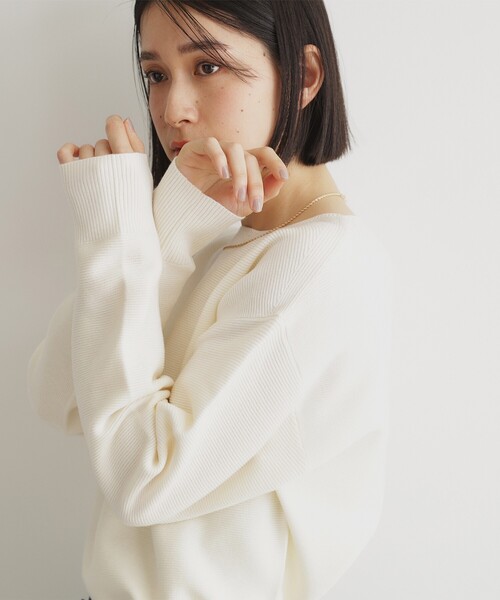 THE SHOP TK （ザ ショップ ティーケー ）の「【毛玉になりにくい/蓄熱性】春色_美人ガーターニット/洗える/体形カバー（ニット/セーター・レディース・スミクロ/グリーン系/イエロー系その他/ベビーピンク/オフホワイト/ナチュラル・12/13/11/14）」の15枚目の写真