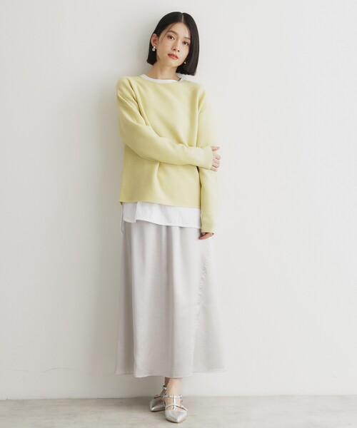 THE SHOP TK （ザ ショップ ティーケー ）の「【毛玉になりにくい/蓄熱性】春色_美人ガーターニット/洗える/体形カバー（ニット/セーター・レディース・スミクロ/グリーン系/イエロー系その他/ベビーピンク/オフホワイト/ナチュラル・12/13/11/14）」の21枚目の写真