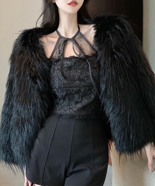 Lace Ladies(レースレディース)の「フリル レース バック シャーリング カップイン キャミソール(キャミソール・レディース・ブラック/ホワイト・FREE)」の19枚目の写真