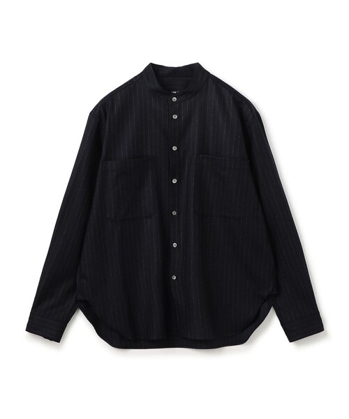 GALERIE VIE（ギャルリー ヴィー）の「ライトフラノストレッチ スタンドカラーシャツ（シャツ/ブラウス・メンズ・ネイビー/グレー/ブルー系その他2/グレー系その他・FREE）」の4枚目の写真