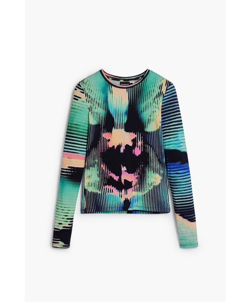 Desigual(デシグアル)の「TSBOLA オーロラウェーブ ロングスリーブトップ(Tシャツ/カットソー・レディース・グリーン・L/S/XL/M/XS)」の4枚目の写真