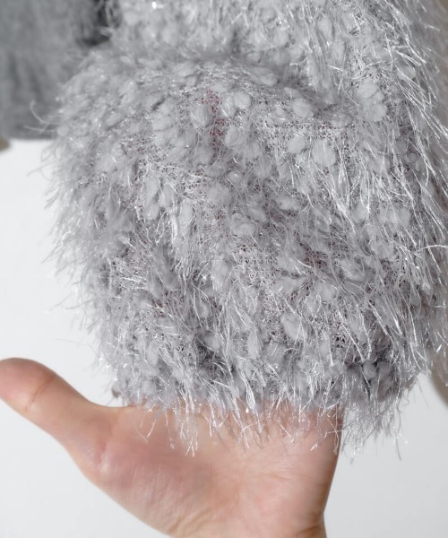 flower（フラワー）の「バブルスノートップ（ニット/セーター・レディース・グレー/ホワイト・FREE）」の7枚目の写真