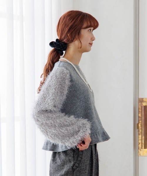 flower（フラワー）の「バブルスノートップ（ニット/セーター・レディース・グレー/ホワイト・FREE）」の21枚目の写真