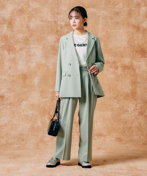 GLOBAL WORK(グローバルワーク)の「ウツクシルエットワイドパンツ/133599(その他パンツ・レディース・ミント/ネイビー/ブラック/モカ/グレイッシュベージュ/アイボリー・MEDIUM/X-SMALL/LARGE/SMALL/XX-LARGE/X-LARGE)」の7枚目の写真