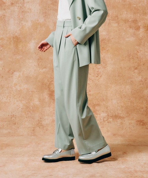 GLOBAL WORK(グローバルワーク)の「ウツクシルエットワイドパンツ/133599(その他パンツ・レディース・ミント/ネイビー/ブラック/モカ/グレイッシュベージュ/アイボリー・MEDIUM/X-SMALL/LARGE/SMALL/XX-LARGE/X-LARGE)」の11枚目の写真