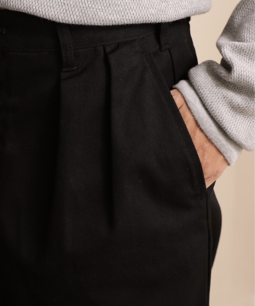 schott（ショット）の「Schott/ショット/TC DOUBLE PLEATED WIDE PANTS/ティーシー 2タック ワイドパンツ（チノパンツ・メンズ・ブラック/カーキ/グレー/キナリ・S/M/L/XL）」の8枚目の写真
