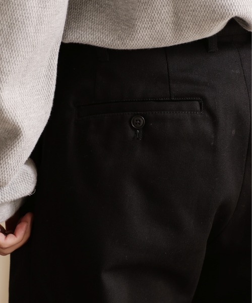 schott（ショット）の「Schott/ショット/TC DOUBLE PLEATED WIDE PANTS/ティーシー 2タック ワイドパンツ（チノパンツ・メンズ・ブラック/カーキ/グレー/キナリ・S/M/L/XL）」の10枚目の写真