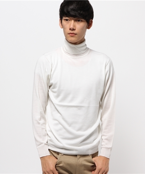 green label relaxing（グリーンレーベルリラクシング）の「BASIC WO/CA/SI HI/G タートルネックニット◆（ニット/セーター・メンズ・ホワイト/ブラック/ブラウン/ロイヤルブルー・X-LARGE/LARGE/SMALL/MEDIUM）」の2枚目の写真