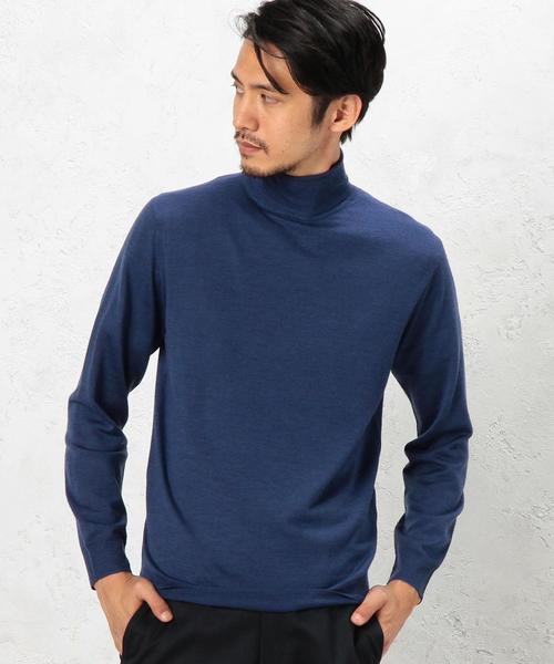 green label relaxing（グリーンレーベルリラクシング）の「BASIC WO/CA/SI HI/G タートルネックニット◆（ニット/セーター・メンズ・ホワイト/ブラック/ブラウン/ロイヤルブルー・X-LARGE/LARGE/SMALL/MEDIUM）」の4枚目の写真
