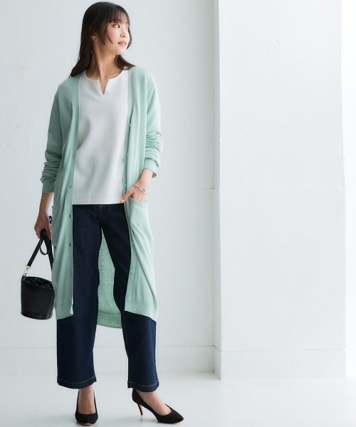 nissen（ニッセン）の「きれいめカットツイル素材スキッパートップス（毛玉・静電気防止）【セットアップ可能】＜大きいサイズ有＞（Tシャツ/カットソー・レディース・ブラック/チャコールグレー/ラベンダー/オフホワイト・L/M/3L/S/LL）」の14枚目の写真