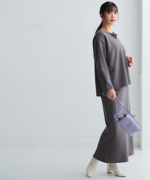 nissen（ニッセン）の「きれいめカットツイル素材スキッパートップス（毛玉・静電気防止）【セットアップ可能】＜大きいサイズ有＞（Tシャツ/カットソー・レディース・ブラック/チャコールグレー/ラベンダー/オフホワイト・L/M/3L/S/LL）」の22枚目の写真