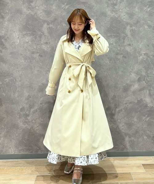 31 Sons de mode（トランテアン　ソン　ドゥ　モード）の「ベーシックロングトレンチコート（トレンチコート・レディース・ベージュ/ネイビー/ピンク・38/36）」の6枚目の写真