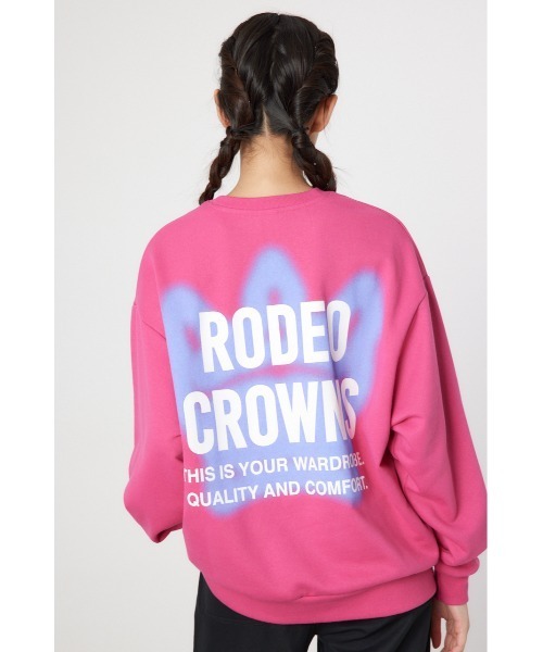 RODEO CROWNS WIDE BOWL(ロデオクラウンズワイドボウル)の「王冠 ロゴスウェット(スウェット・レディース・ピンク/イエロー/オフホワイト/ブラック・FREE)」の4枚目の写真