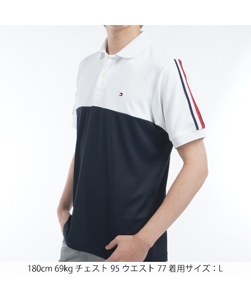 TOMMY HILFIGER GOLF（トミー ヒルフィガー ゴルフ）の「ｶﾗｰﾌﾞﾛｯｸ 半袖ﾎﾟﾛｼｬﾂ（ポロシャツ・メンズ・ホワイト/レッド/ネイビー・L/M/LL）」の4枚目の写真