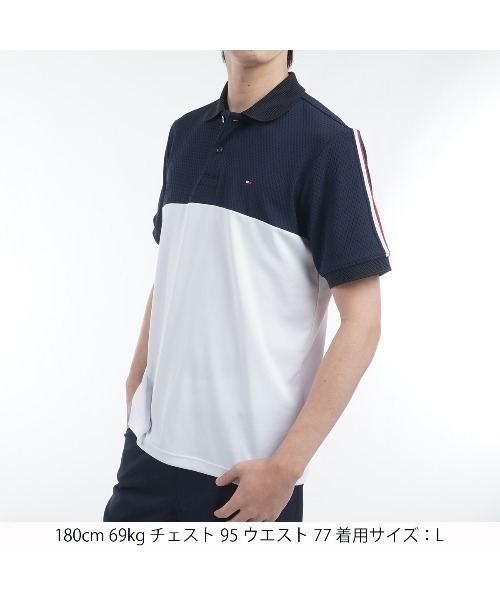 TOMMY HILFIGER GOLF（トミー ヒルフィガー ゴルフ）の「ｶﾗｰﾌﾞﾛｯｸ 半袖ﾎﾟﾛｼｬﾂ（ポロシャツ・メンズ・ホワイト/レッド/ネイビー・L/M/LL）」の6枚目の写真