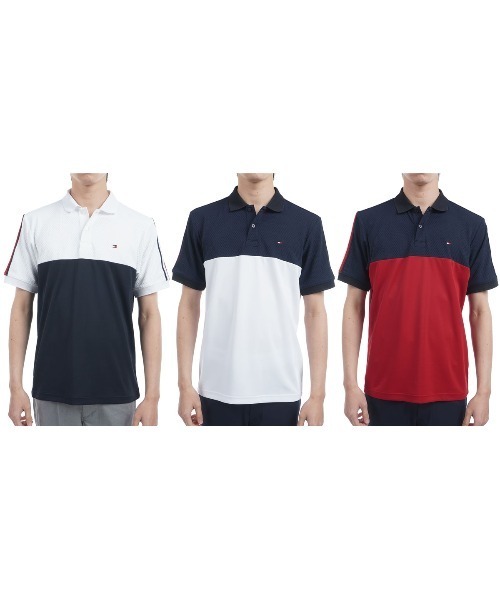 TOMMY HILFIGER GOLF（トミー ヒルフィガー ゴルフ）の「ｶﾗｰﾌﾞﾛｯｸ 半袖ﾎﾟﾛｼｬﾂ（ポロシャツ・メンズ・ホワイト/レッド/ネイビー・L/M/LL）」の17枚目の写真