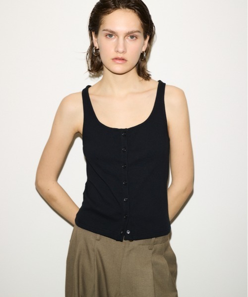 THROW by SLY（スローバイスライ）の「THROW 2P BUTTON L/S CD ツーピー ボタン ロングスリーブ カーデ（カーディガン/ボレロ・レディース・ブラック/ブラウン・FREE）」の7枚目の写真